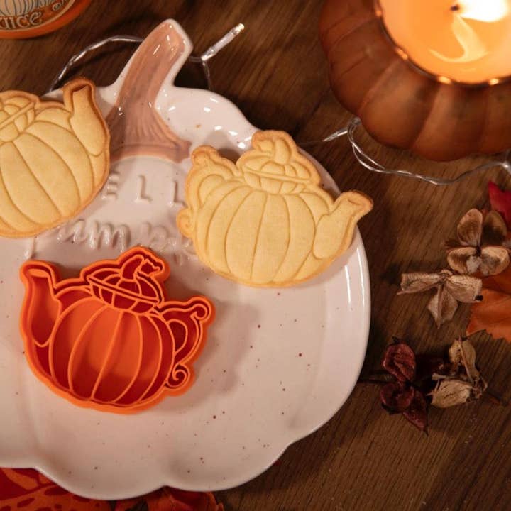 Uniberry 3D - Wholesale Cookie Cutter - Pumpkin Teapot Cookie Cutter – Cozy & Autumnal1