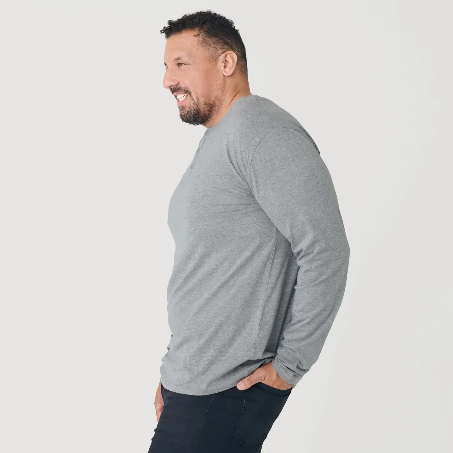 True Classic - Wholesale T-Shirt - Men's - Long Sleeve Shirt | Henley | Heather Gray7