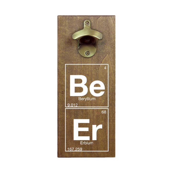 Wall Mounted Bottle Opener - Periodic Table of Beer for wholesale by Torched Products
