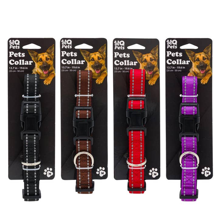 Collare per Cani MQ Pets Medio Regolabile Assortito per la vendita all'ingrosso da parte di Deluxe Import Trading