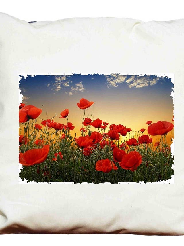 Grand coussin avec rembourrage 58 X 58 Coquelicots pour la vente par DB GROUP SRL
