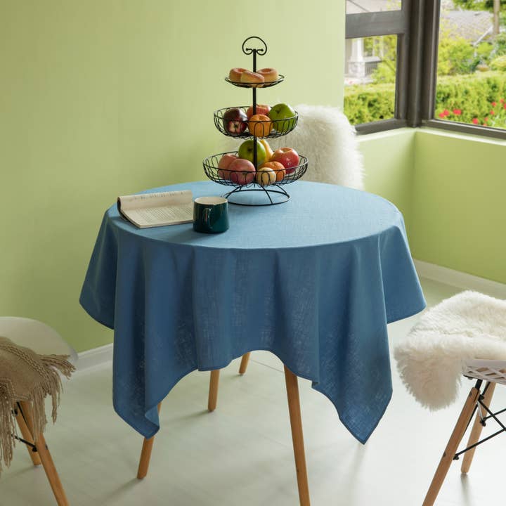 Deerlux 100% Pure Linen Washable Tablecloth Solid Color for wholesale by Quickway Imports