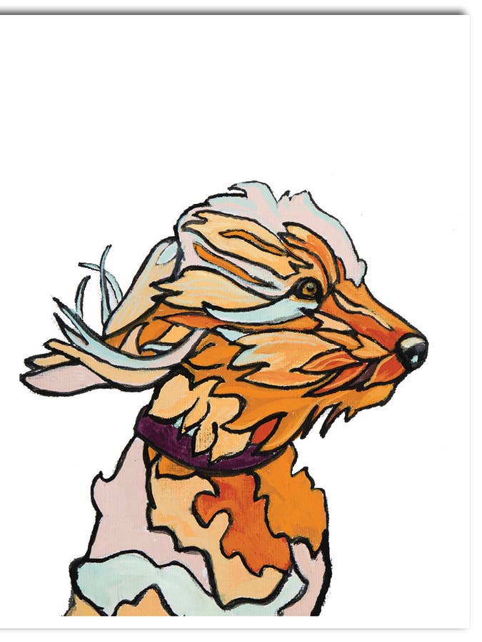 Breezy Dog Greeting Card for wholesale by Blue Desk Art