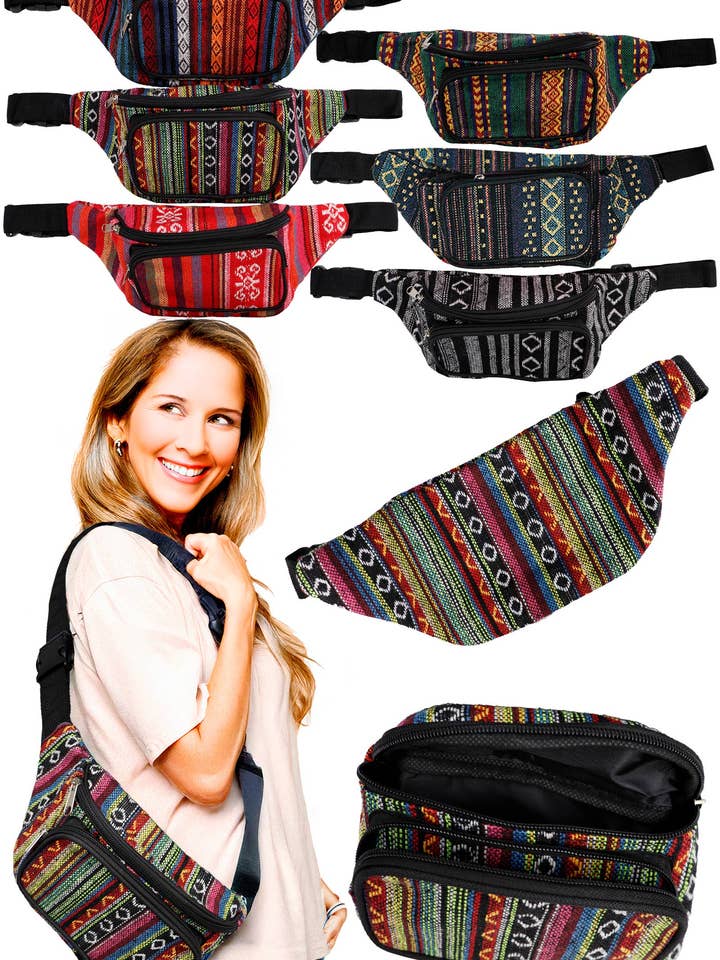 Navajo Baja Tribal Woven Fanny Pack for wholesale by Cap Zone