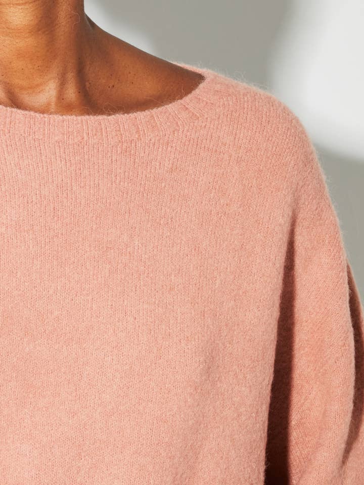 Gabrielle knit in Baby Alpaca Moca made in Italy for wholesale by IMPREVU