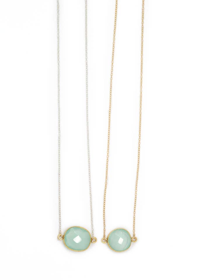 Mrs. Parker Simple Chain Demi Fine Necklace in Chalcedony for wholesale by A Blonde and Her Bag