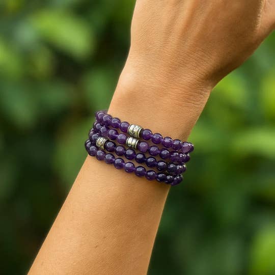 Amethyst Gemstone Bracelet - The Stone of Higher Self for wholesale by Crystals and Sun Signs