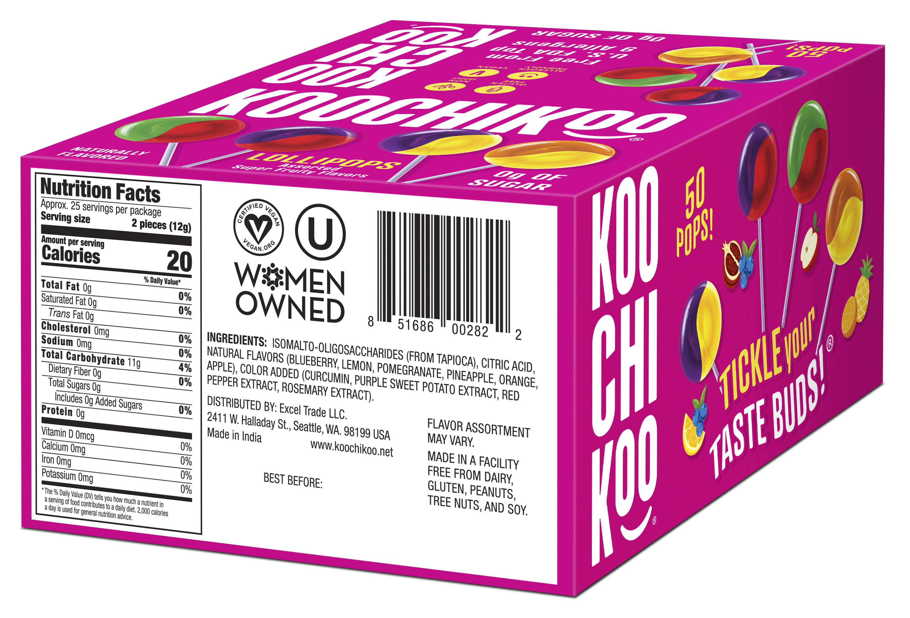 Koochikoo - Wholesale Lollipop - Assorted Lollipops 8x50ct (Display Box)1