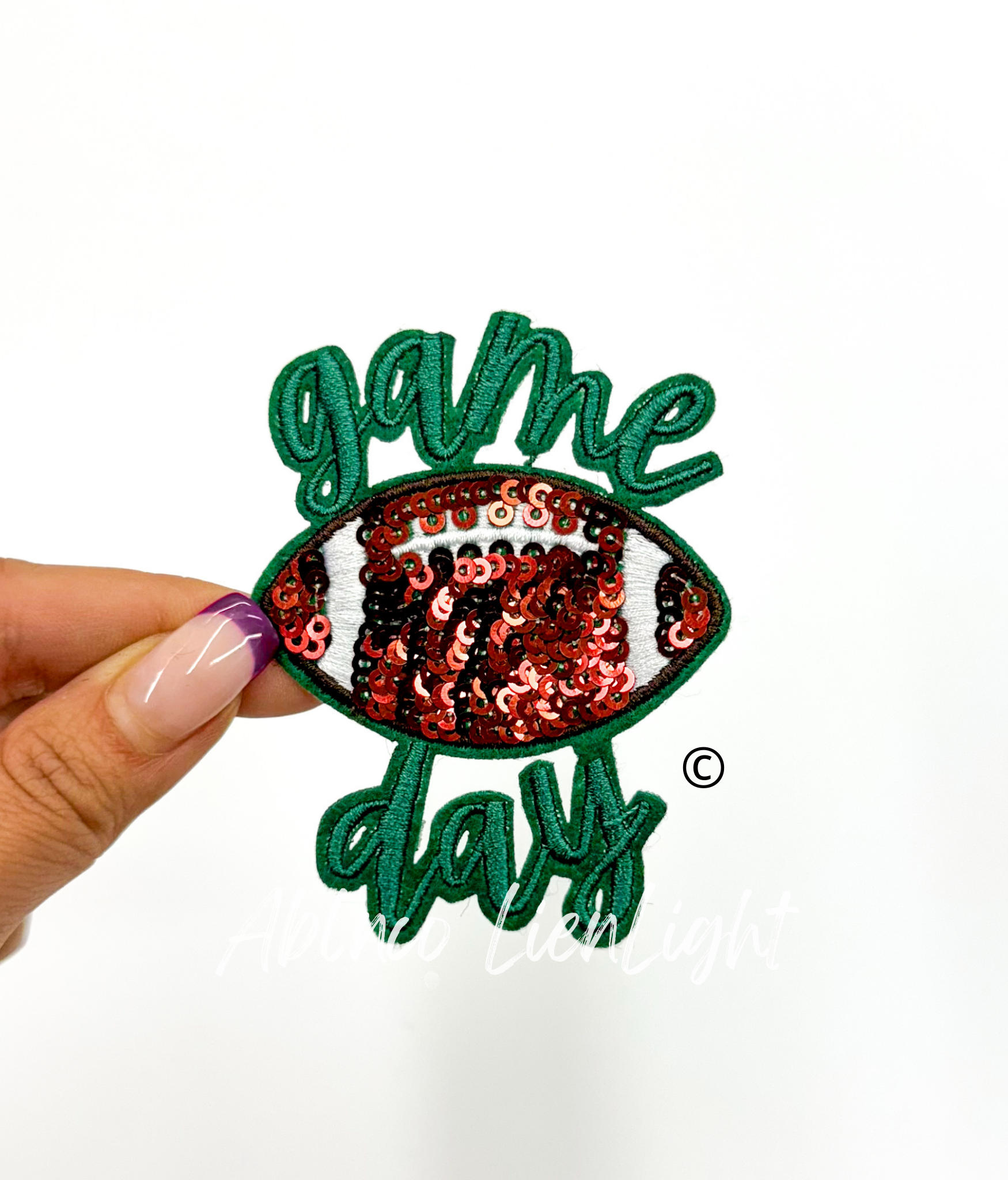 ABLNco - Wholesale Patch - 3” game day football sequins embroidery patch iron on2