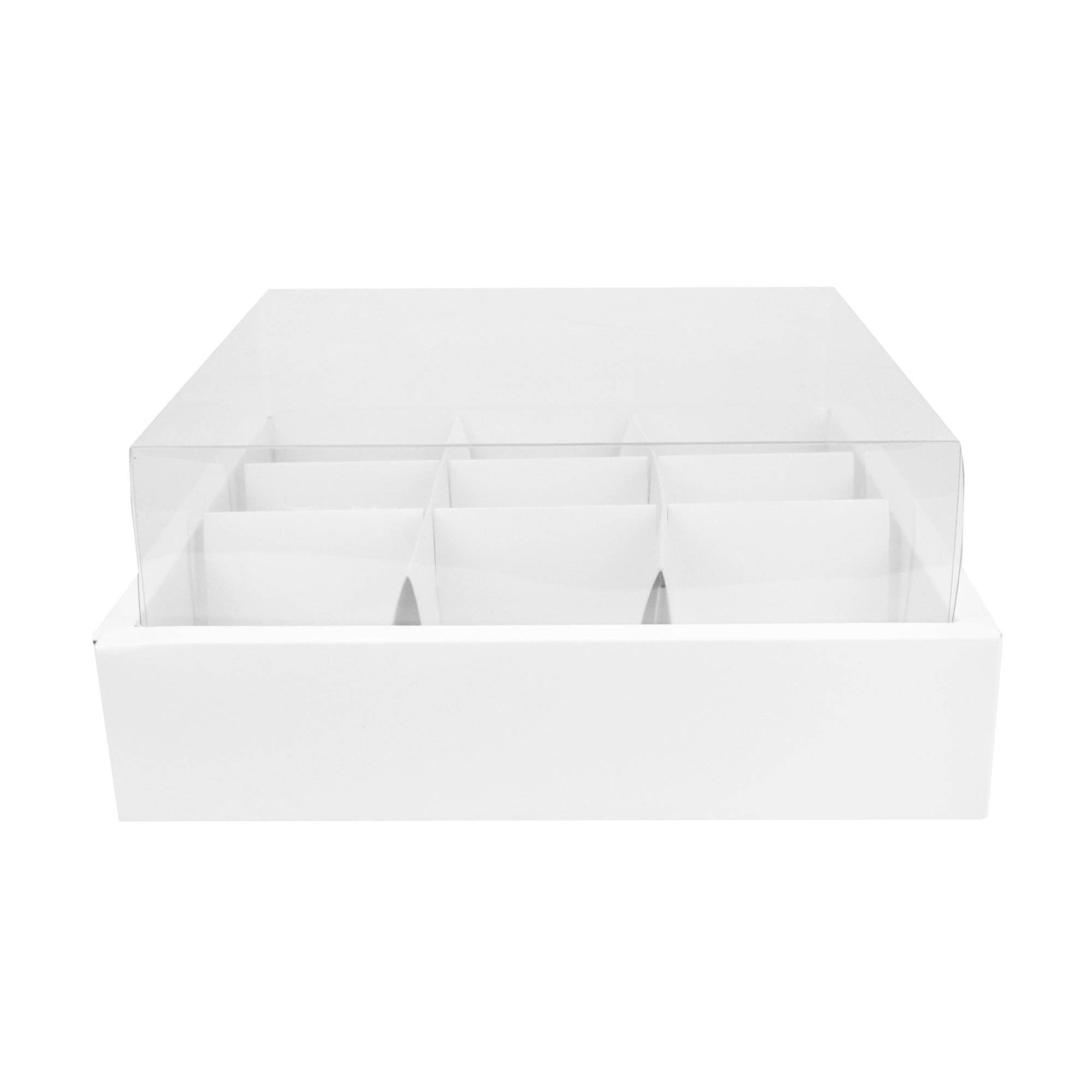 Emartbuy - Wholesale Gift Box - Transparent Lid Pastry Boxes with Removable Compartments Pack of 12 (Holds 9 Cupcakes)2