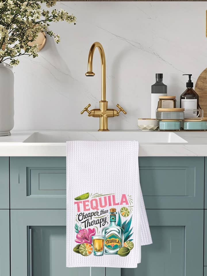 Tequila Microfiber Kitchen Towel for Cinco de Mayo for wholesale by Saints Place Designs