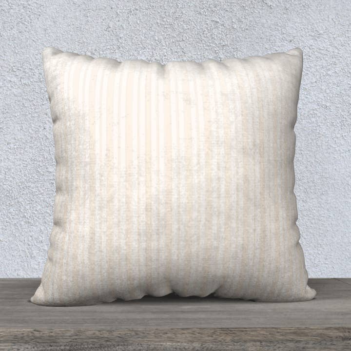 Creme de la Creme gestreepte kussenhoes 22x22- Beige 🇨🇦 voor wholesale door The Wheaten Store