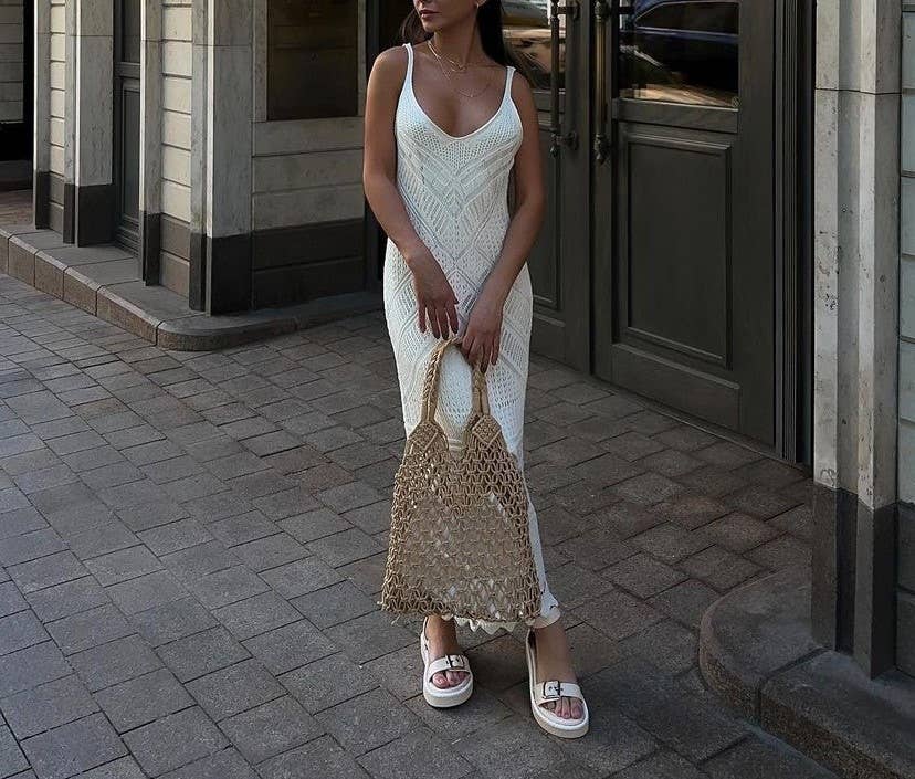 HIDDENBRAND - Wholesale Dress - Women's - French gentle sexy fancy jacquard halter dress6