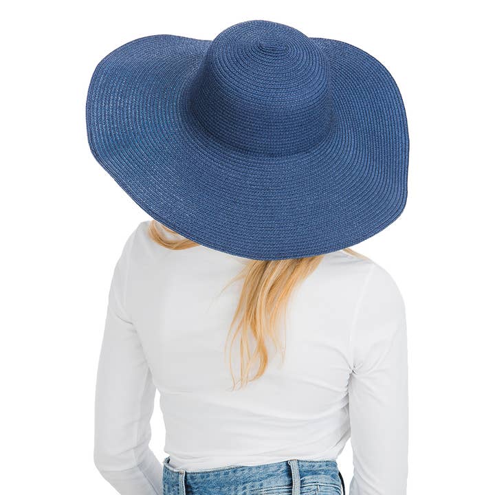 Cap Zone - Venta al por mayor Sombrero de paja - Mujer - Sombrero de sol de paja con tejido apretado, color sólido y ala ancha flexible44