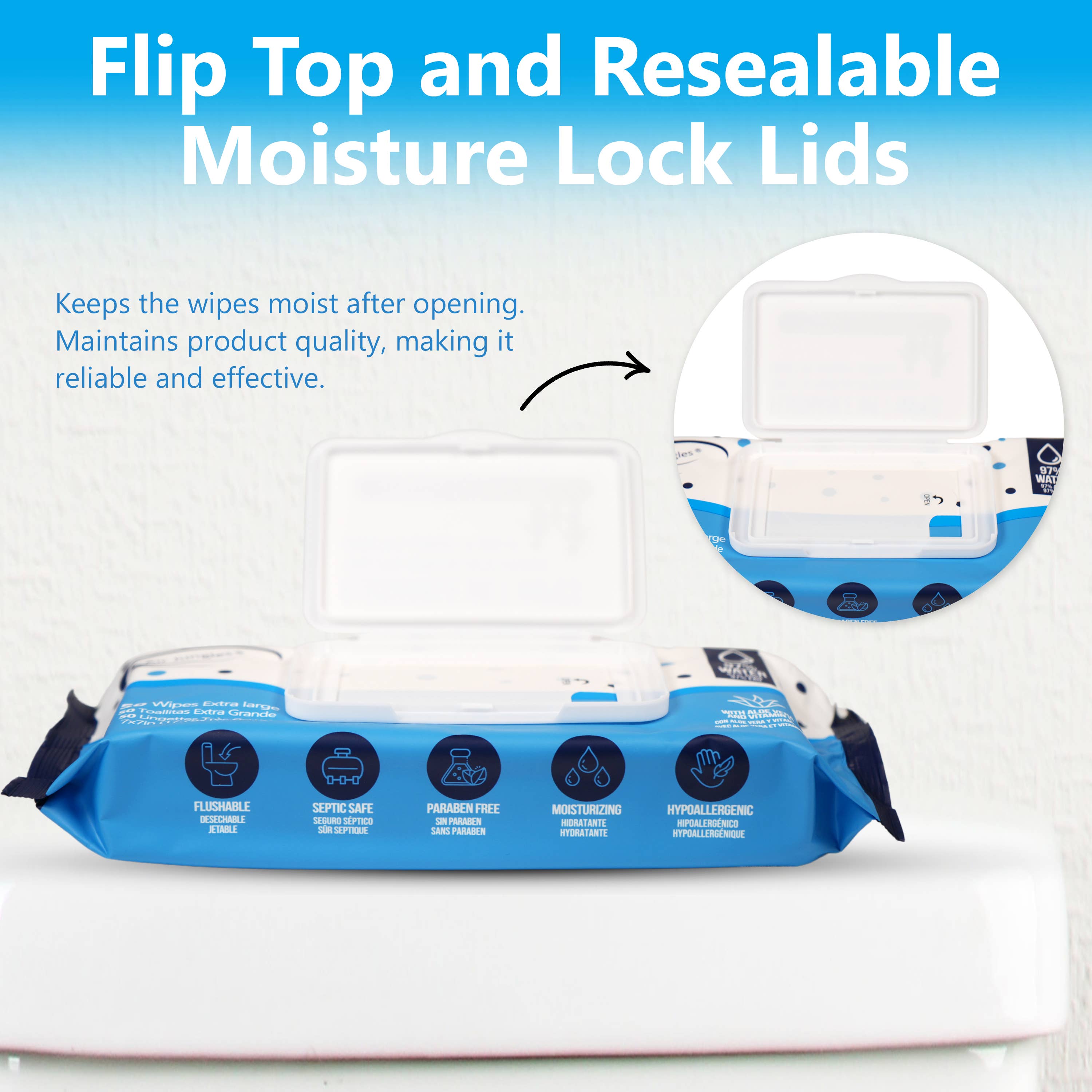 Air Jungles - Wholesale Face & Body Wipes - Air Jungles Flushable Wet Wipes 6 Packs, 300 Wipes2