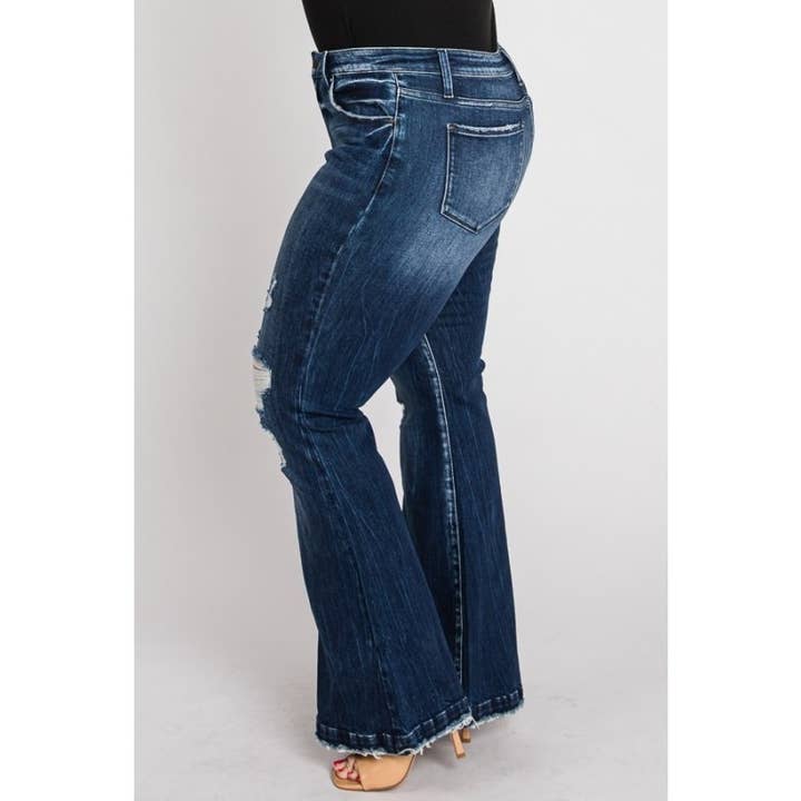 DARK Plus - Mid Rise Stretch Flare With Trouser Hem for wholesale on Faire8