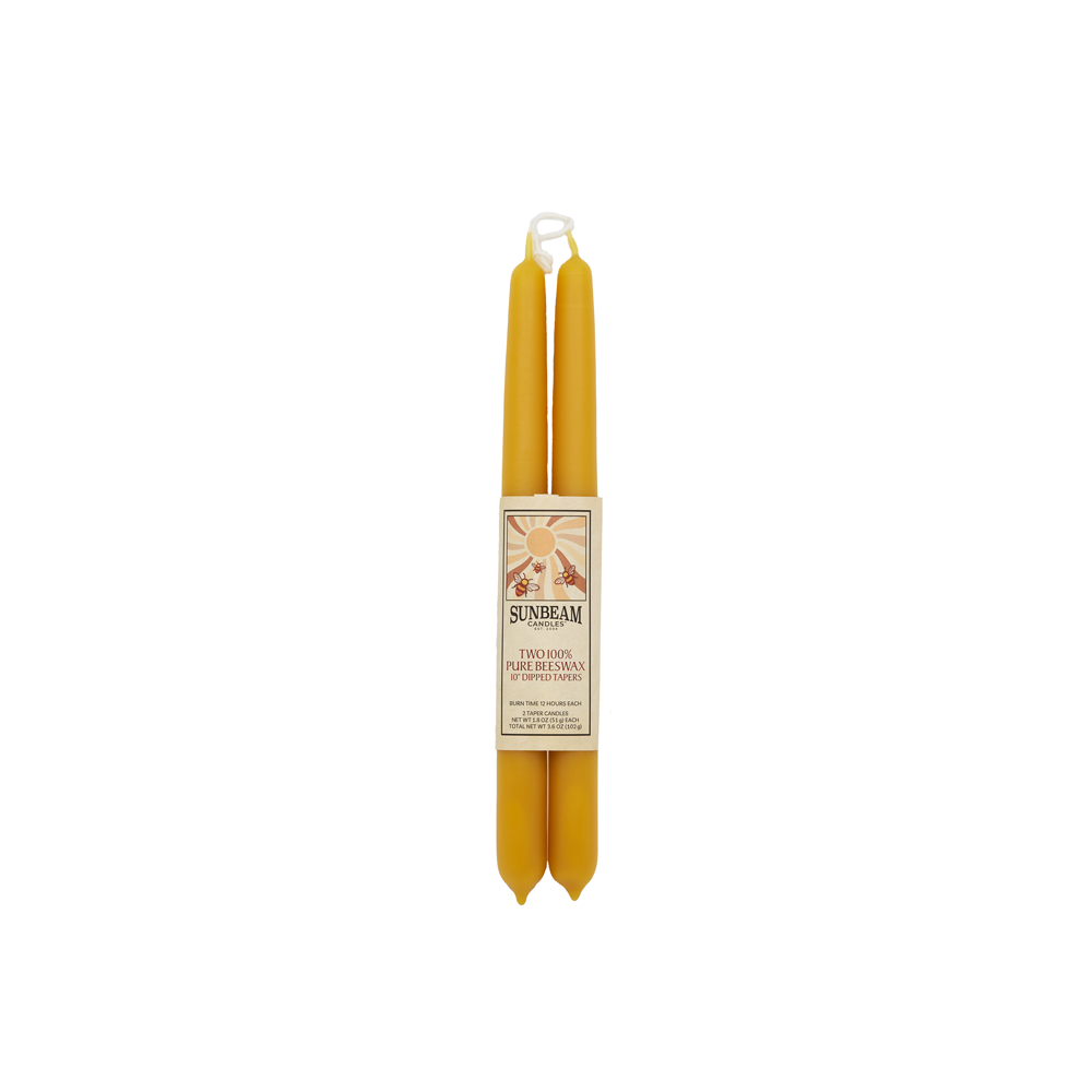 Sunbeam Candles, Inc – Vela/castiçal cónico por atacado – Velas Cónicas de Cera de Abelha de 10" - Pares Envolvidos (caixa de 6 unidades)4