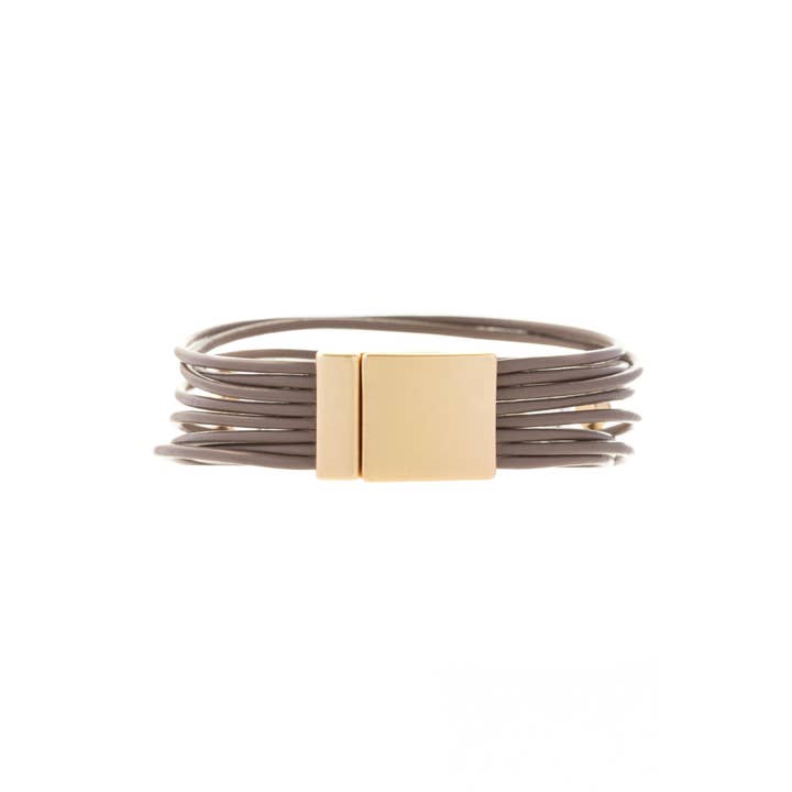 SAACHI - Wholesale Bangle Bracelet - Jewel Leather Wire Bracelet1