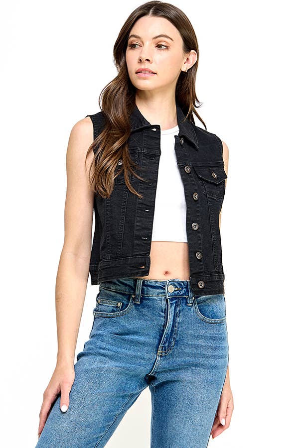 BLUE AGE - Wholesale Outerwear Vest - Women's - Women's Spandex Denim Vest2