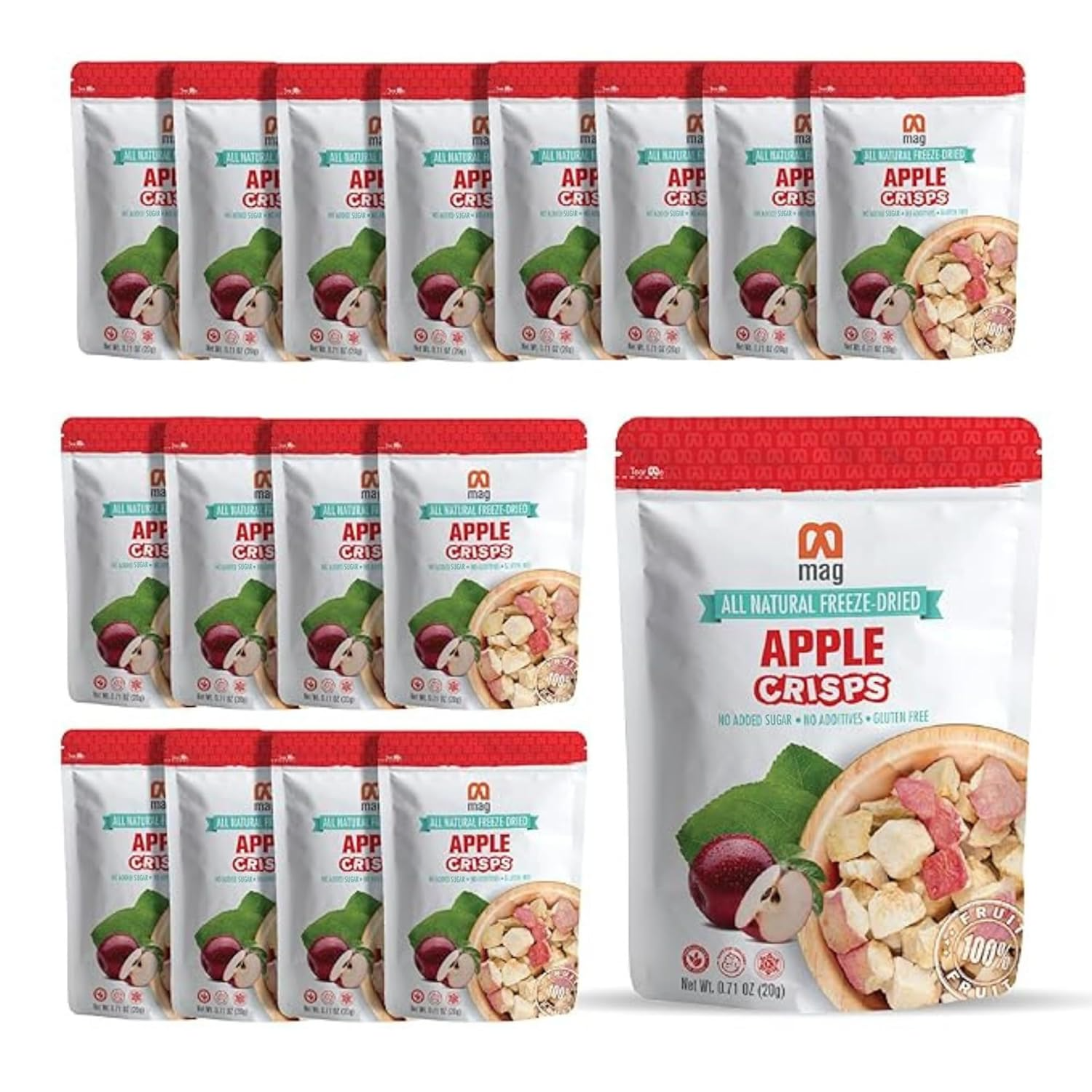 MAG - Wholesale Dried/Dehydrated Fruit - MAG Freeze Dried Fruit Snacks Frozen Fuji Apples Slices Fres8