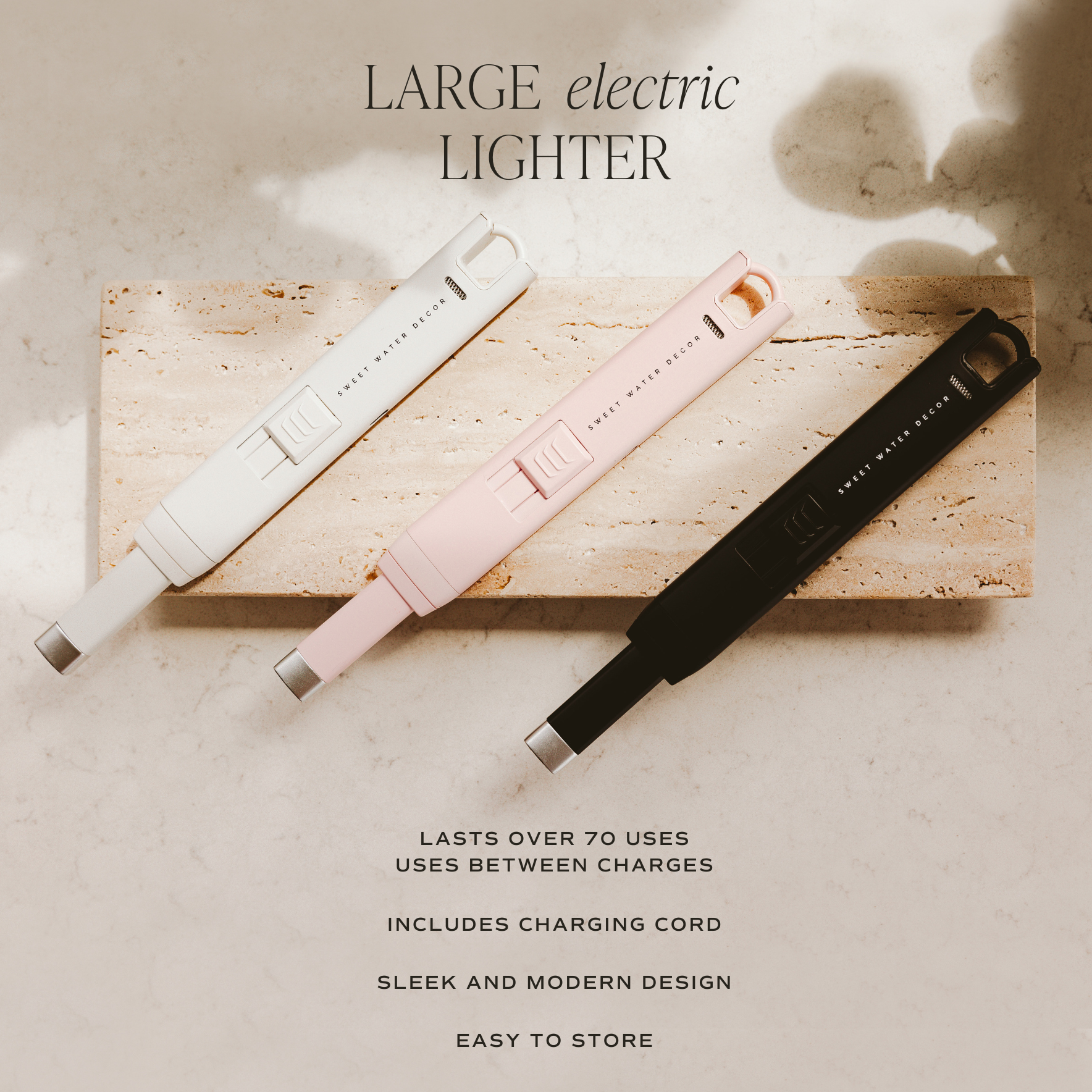 Sweet Water Decor - Wholesale Lighter - Black Large Rechargeable Electric Lighter - Home Decor3