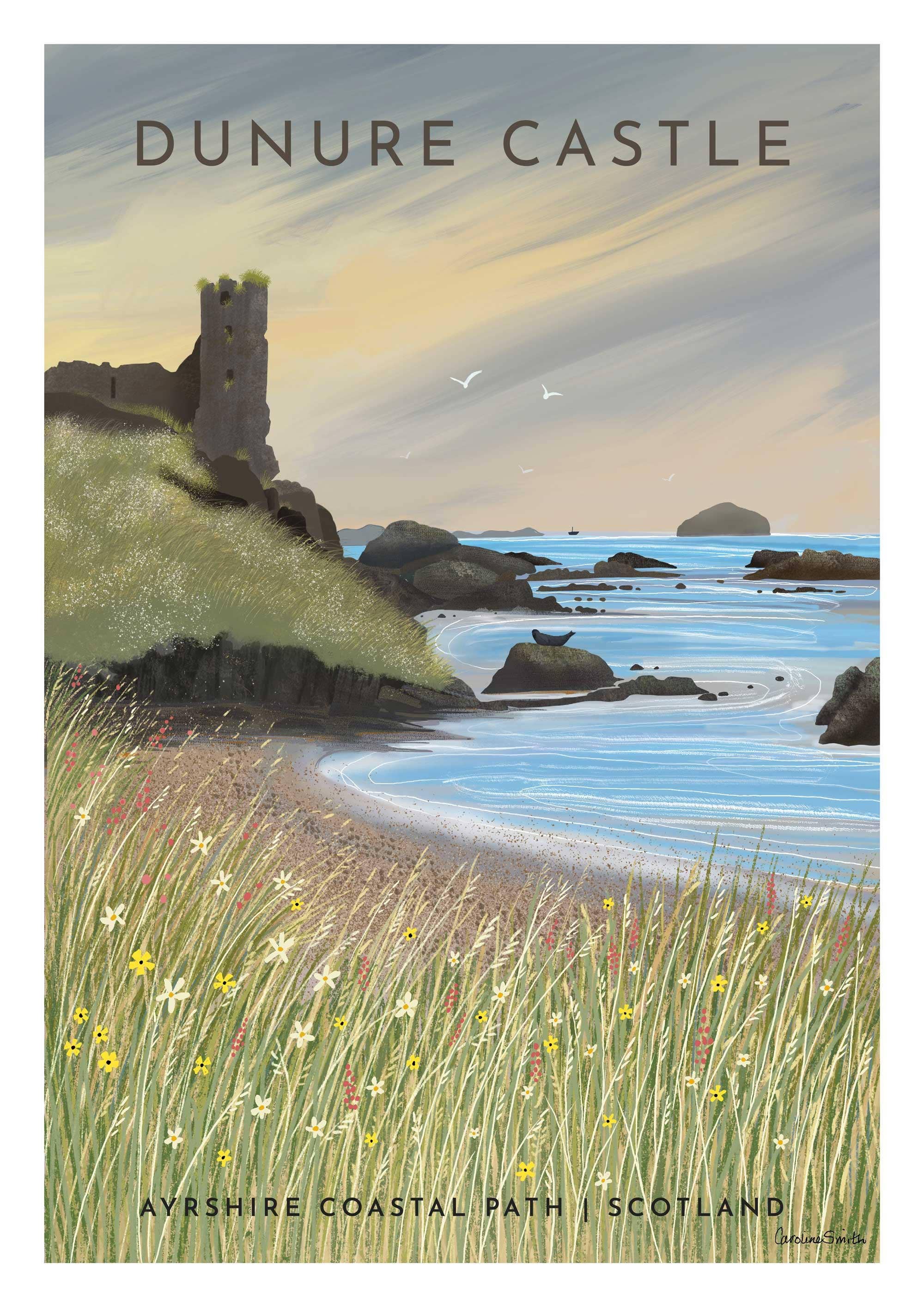 Galloway Arts - Wholesale Art Print - Dunure Castle, Ayrshire - Travel Poster 3