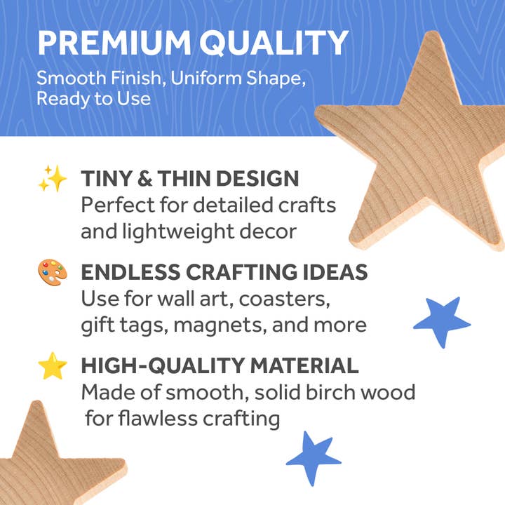 Woodpeckers Crafts - Wholesale Cutouts - Wood Star10