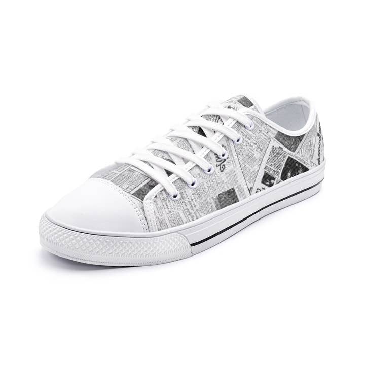 Birmese Hanthawaddy Newspaper, lage schoenen van canvas, uniseks voor wholesale door Oh Pote