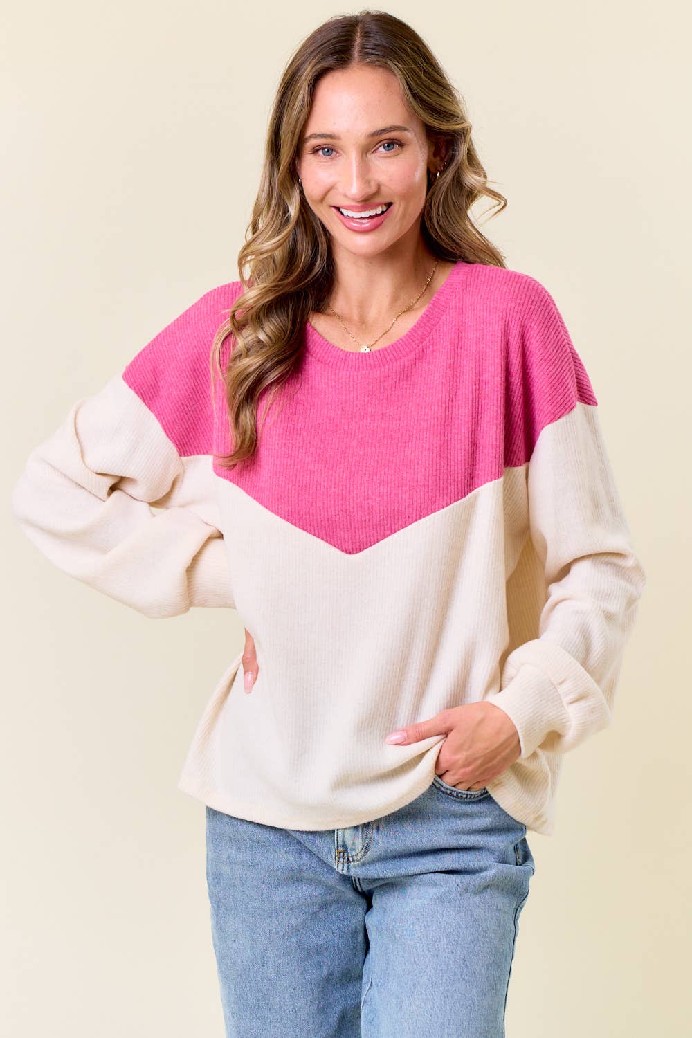 lovely melody – wholesale Stickad topp - Dam – LMT4635-Moment Of Your Life Långärmad topp4