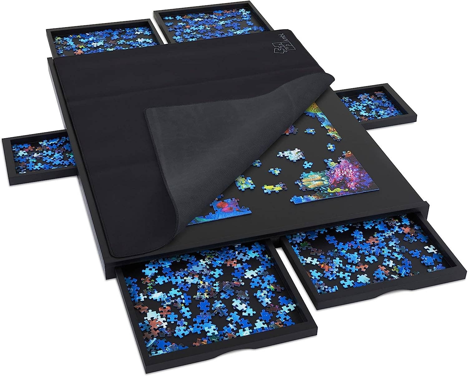 Jumbl – Großhandel Puzzle - Erwachsene – 1500-teiliges Puzzletafel aus Holz, 27 Zoll x 35 Zoll mit Deckel16