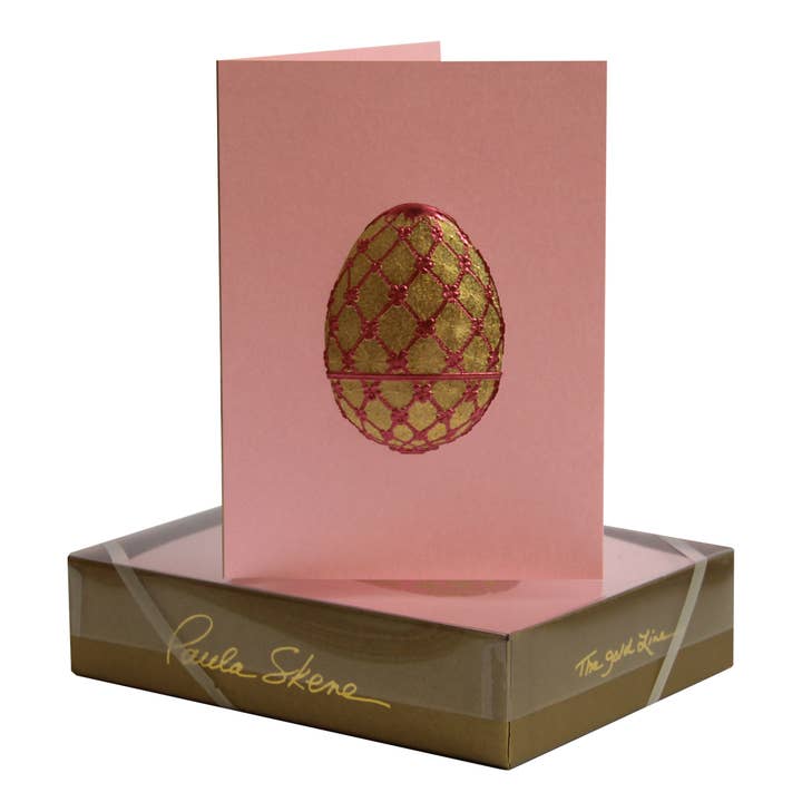 Imperial Egg II påskkort på rosa för wholesale av PAULA SKENE DESIGNS