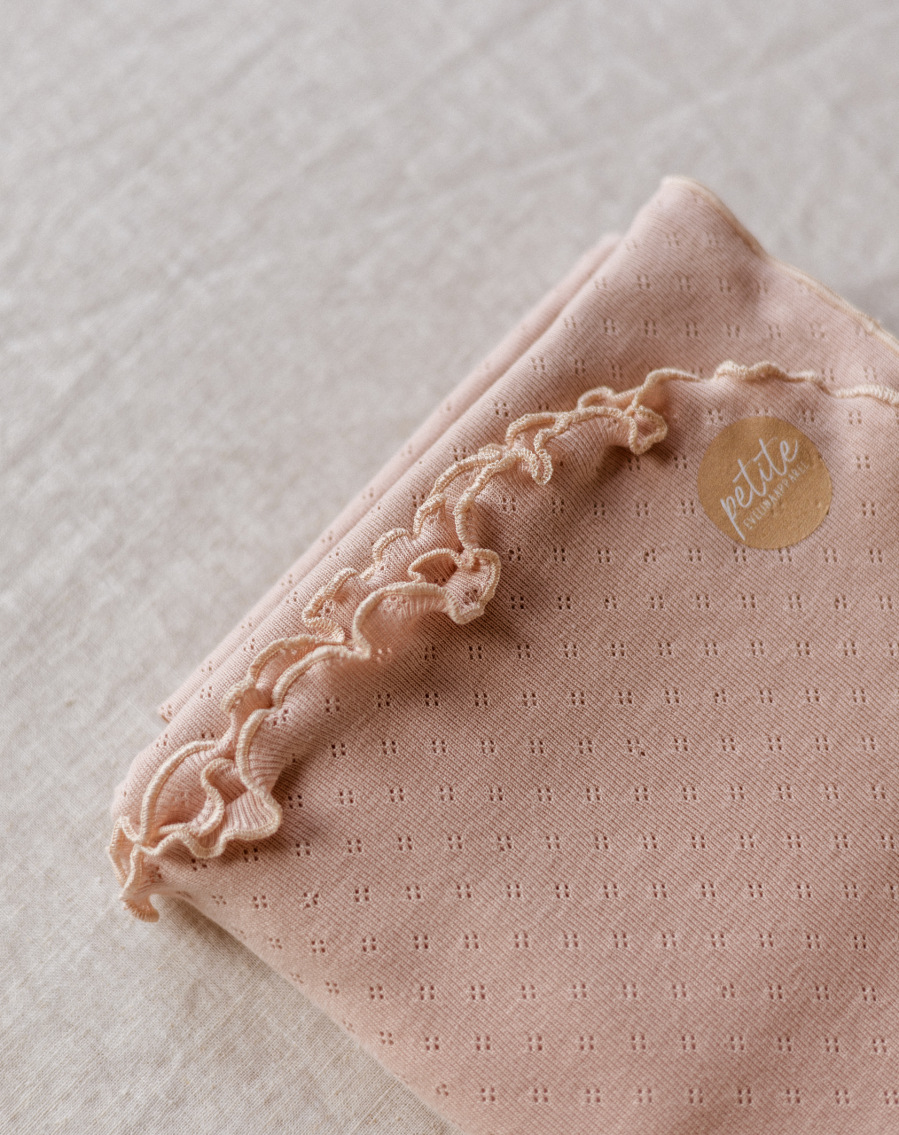 PETITE EvelinaApparel - Wholesale Bedding Blanket - Kids & Baby - Cotton Pointoille Blanket / Blush1
