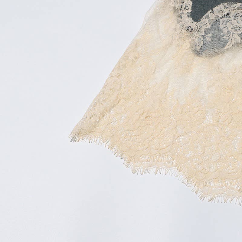 Multi Colored SET8-1 Sexy Lace Suspender Top & Denim Shorts Set for wholesale on Faire17