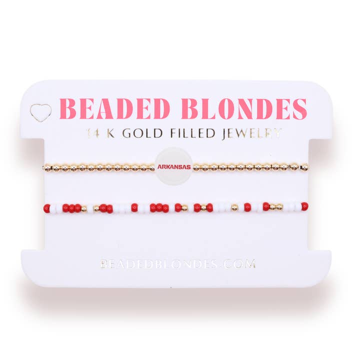 Arkansas Logo Flip+ Drysse Armbåndsstak sæt af 2 for engroshandel hos Beaded Blondes