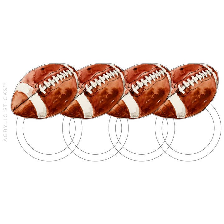 FOOTBALL ACRYLIC NAPKIN RINGS for wholesale by XO ACRYLICS | ACRYLIC STICKS