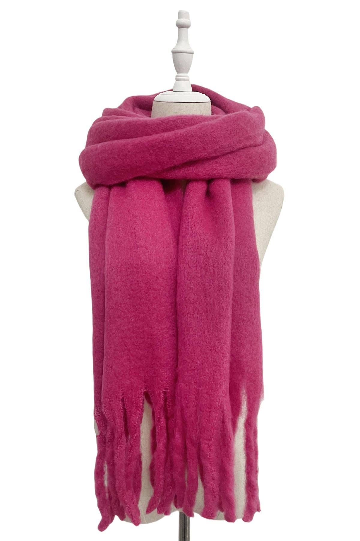 Fashion Scarf World - Vendita all'ingrosso Sciarpa - Donna - Sciarpa a scialle con nappe in morbida coperta semplice4