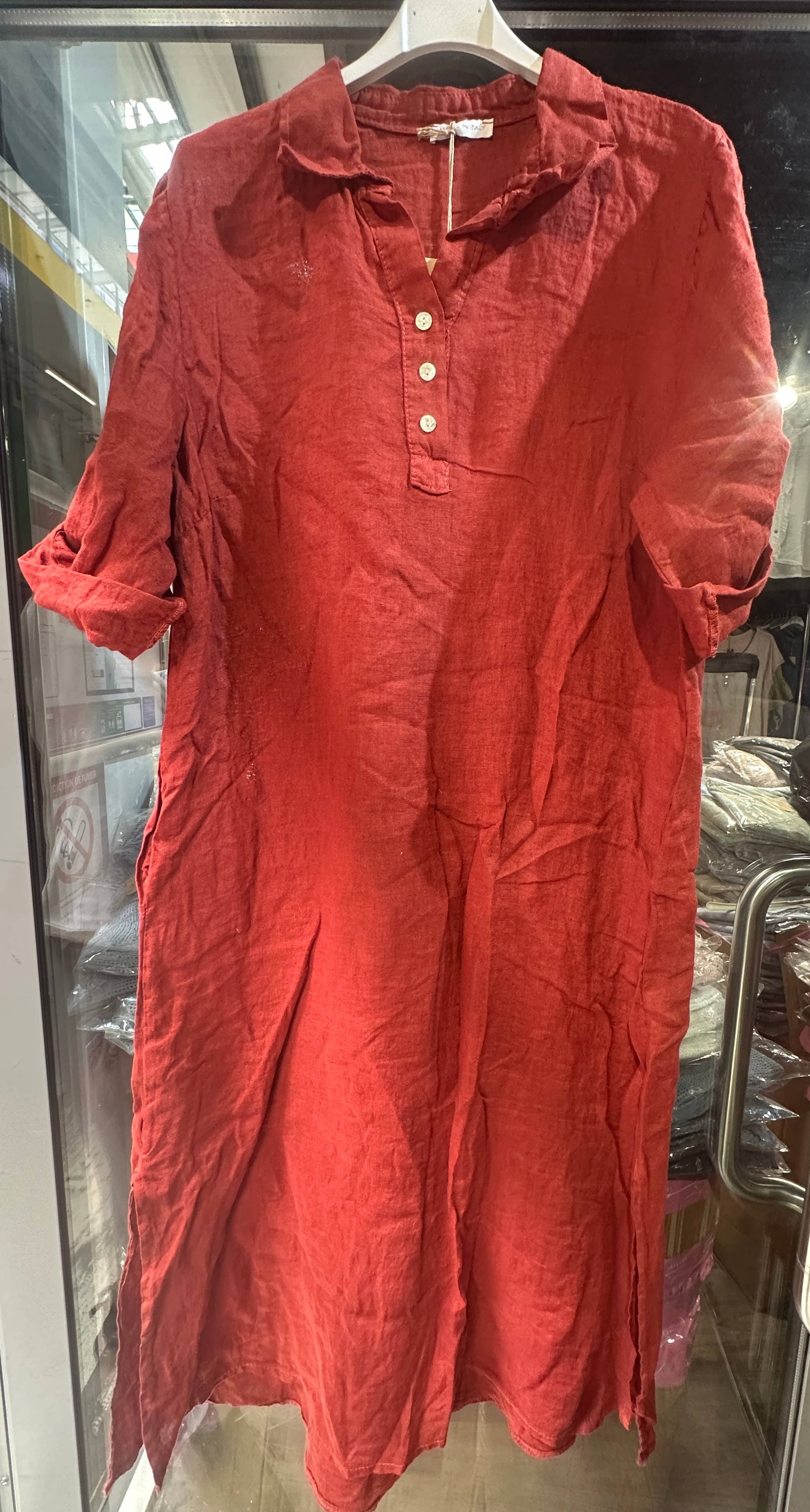 LÉA & LUC - Wholesale Dress - Women's - Long dress in 100% linen REF.2090052