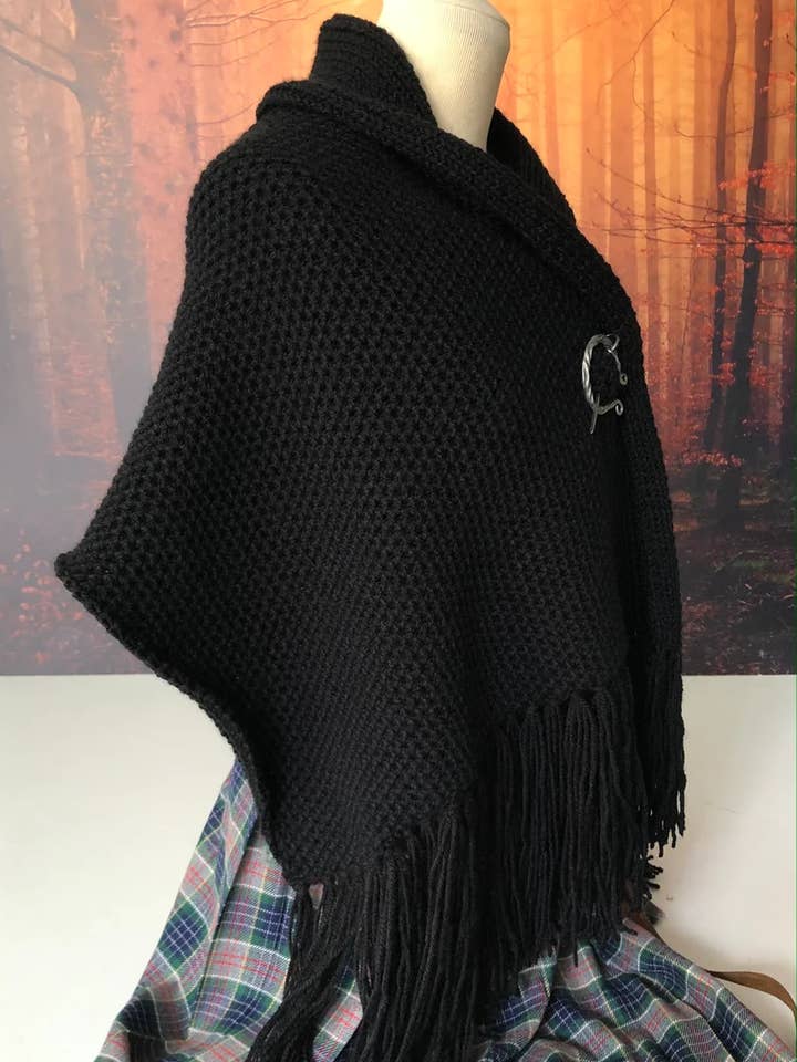 The Witch's Cabin - Wholesale Poncho - Women's - Outlander shawl handmade black inspired by Clair's2
