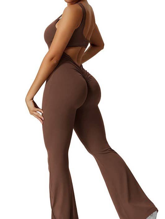 Color 5 - Wholesale Jumpsuit - Women's - Solid color premium sexy fashion jumpsuit with scrunch butt