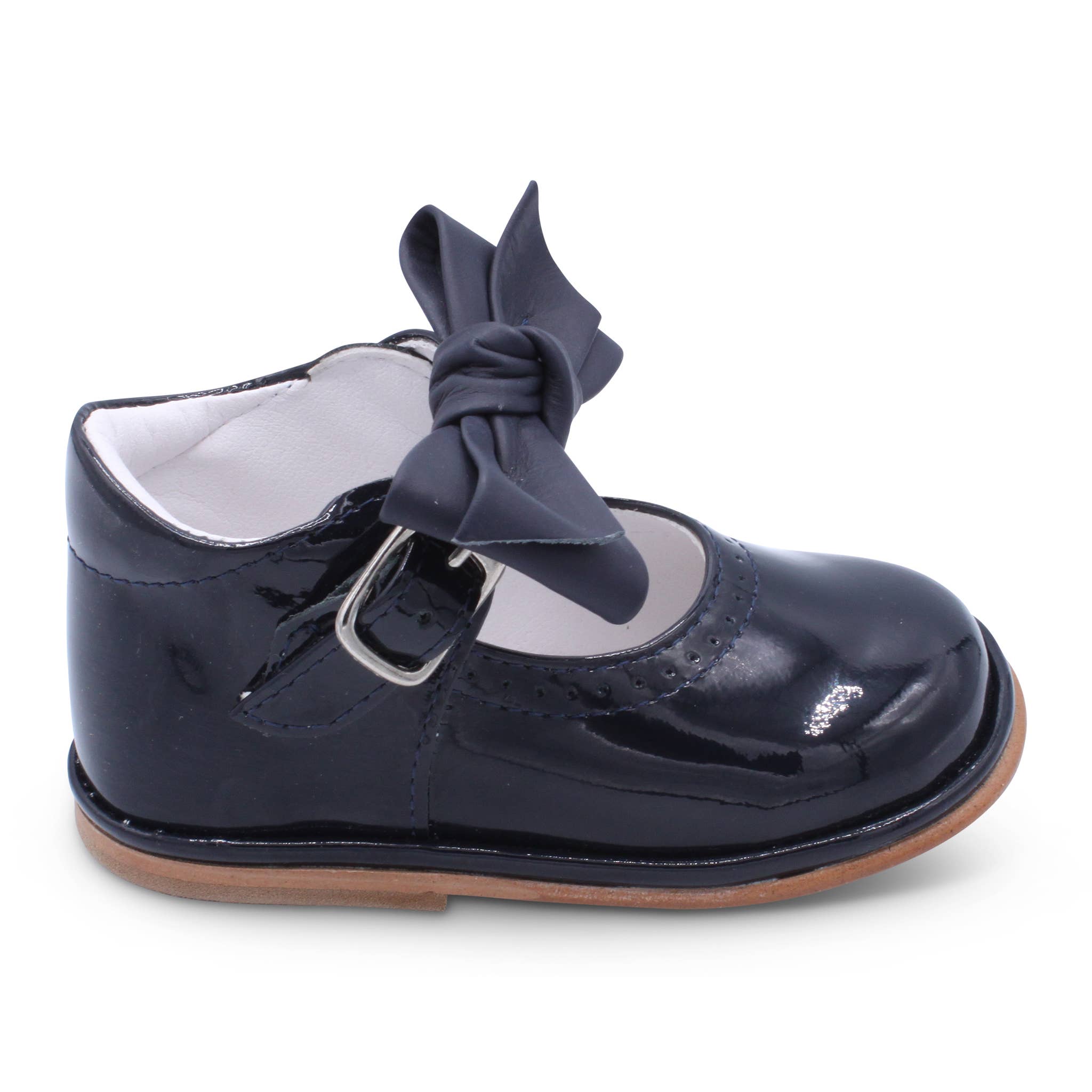 Borboleta – wholesale Dress shoes – Kids – Girls Patent Bar Shoes with Removable Knotted Bow6