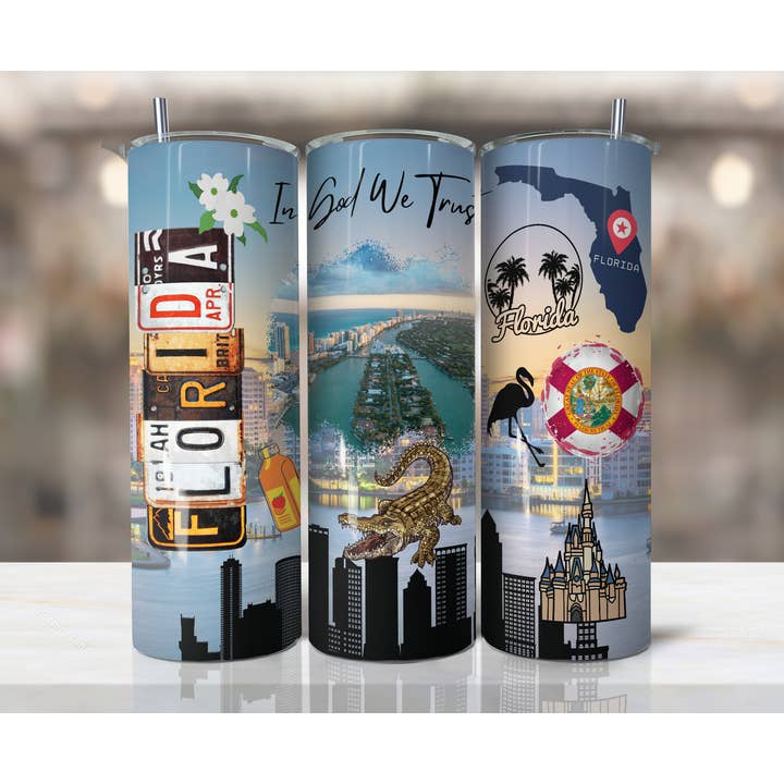 Copo Térmico de Aço Inoxidável de 20oz - Estados Unidos - Florida por atacado de Your Custom Sports