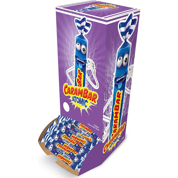 123bonbon – Engroshandel Karamel – CARAMBAR Atomic (Cola-Cherry) - Æske med 180