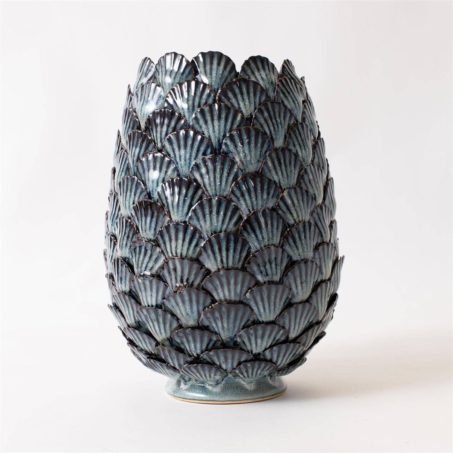 Audrey's Home & Gift - Wholesale Vase - Vase - Blue Hand Applied Seashells (PC)2