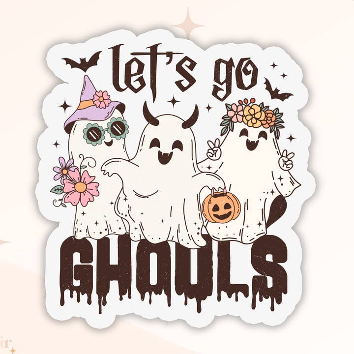 Autocolante Let's Ghouls - Halloween - Ghost - Amigas Menina por atacado de Big Chair Dreams