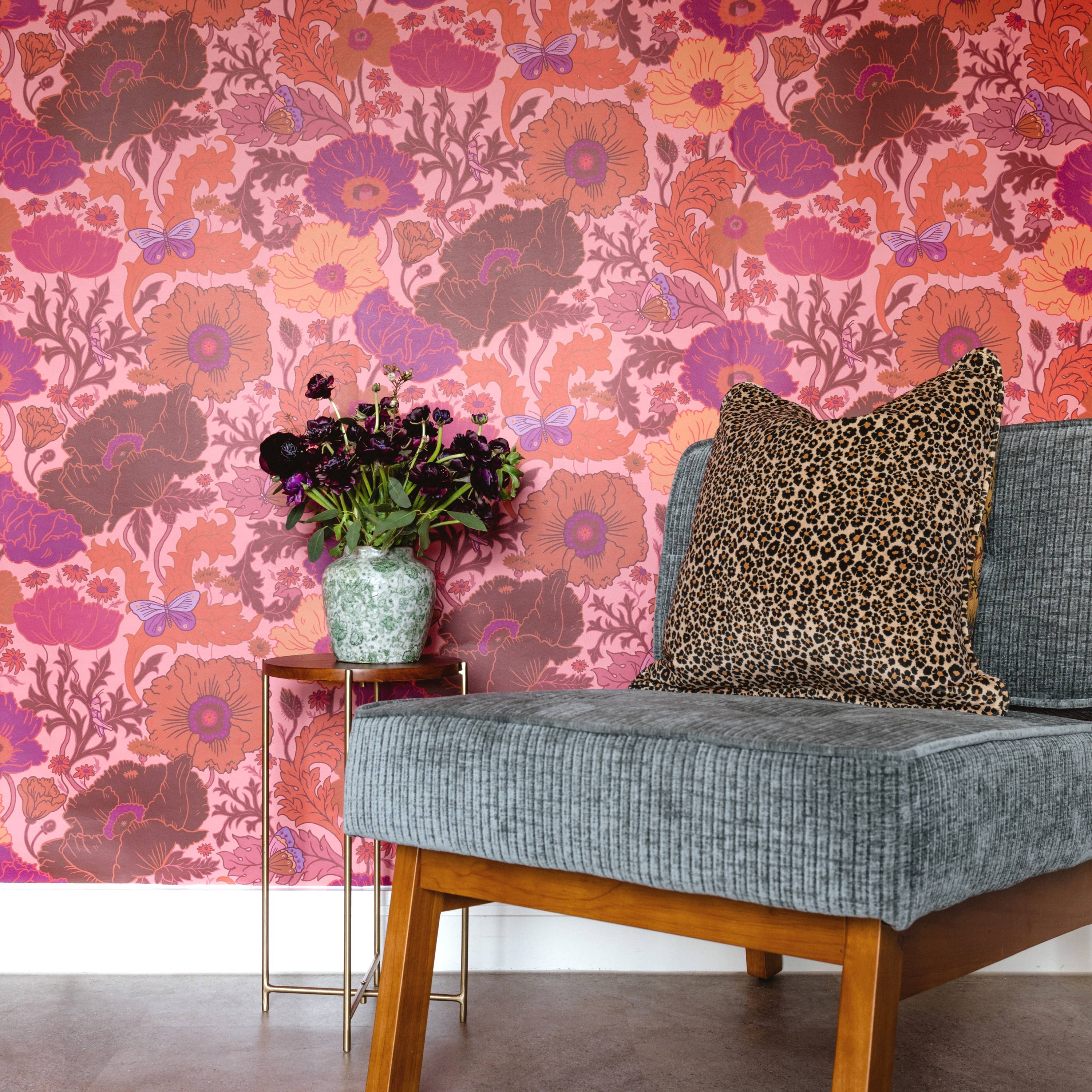 Wear the Walls – wholesale Wallpaper – Fleur Wallpaper In Grapefruit2