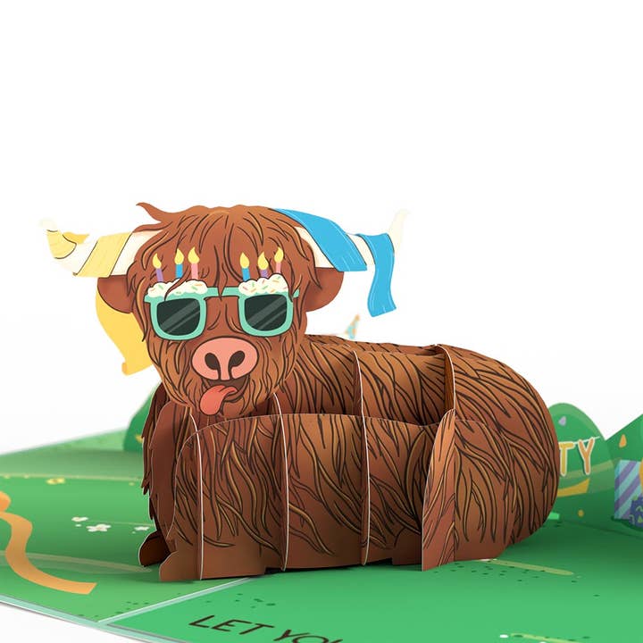Lovepop Cards - Wholesale Birthday Card - Highland Cow Birthday 5''x7'' Card, Birthday Cards