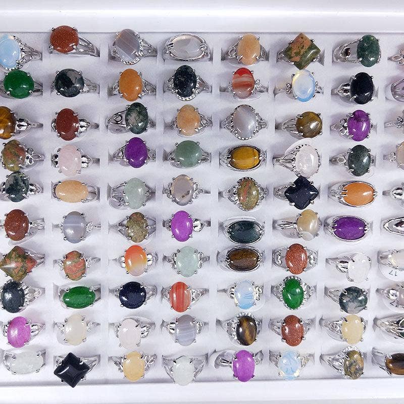Gypsy Soul - Wholesale Jewelry Set - Genuine Semi Precious Gemstone Ring Set -100 Pcs5