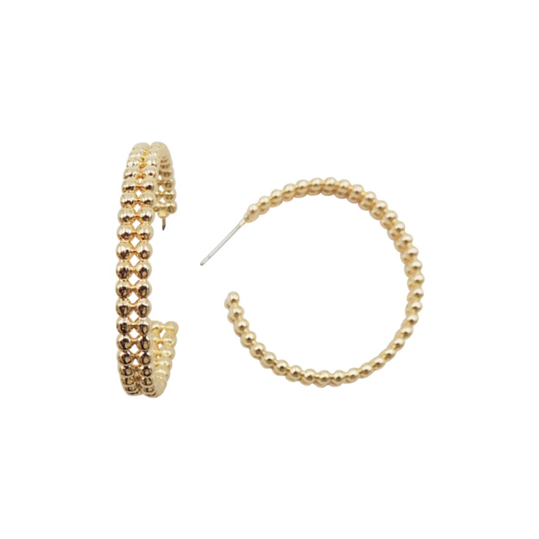 Viv&Lou - Wholesale Hoop Earrings - Gold Beaded Hoop Earrings1