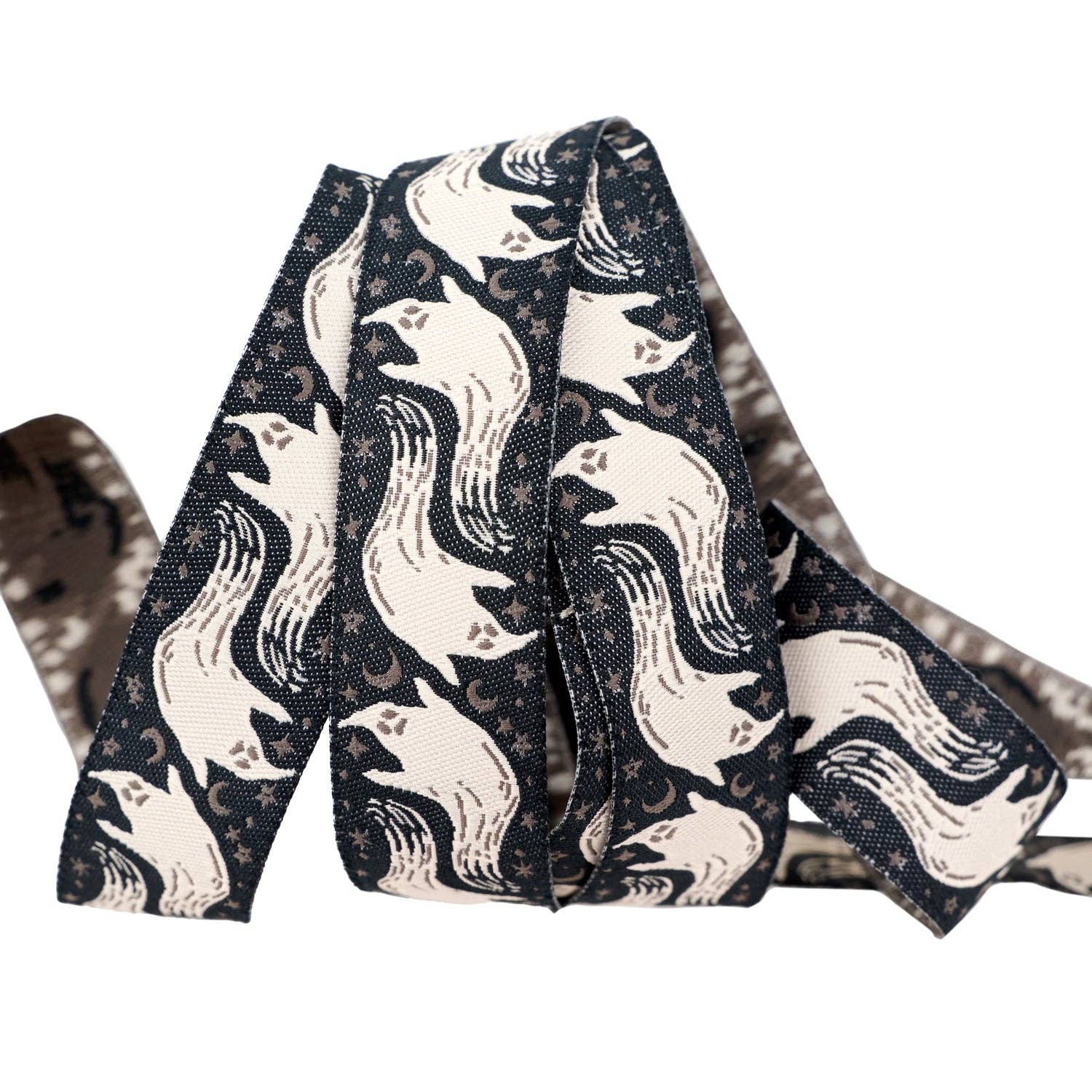 Renaissance Ribbons – Engroshandel Bånd – Hjem Søde Hjemsøgt - Boo i Trækul - 7/8" bredde - af Stacy Iest Hsu - 15 Yard Spole1