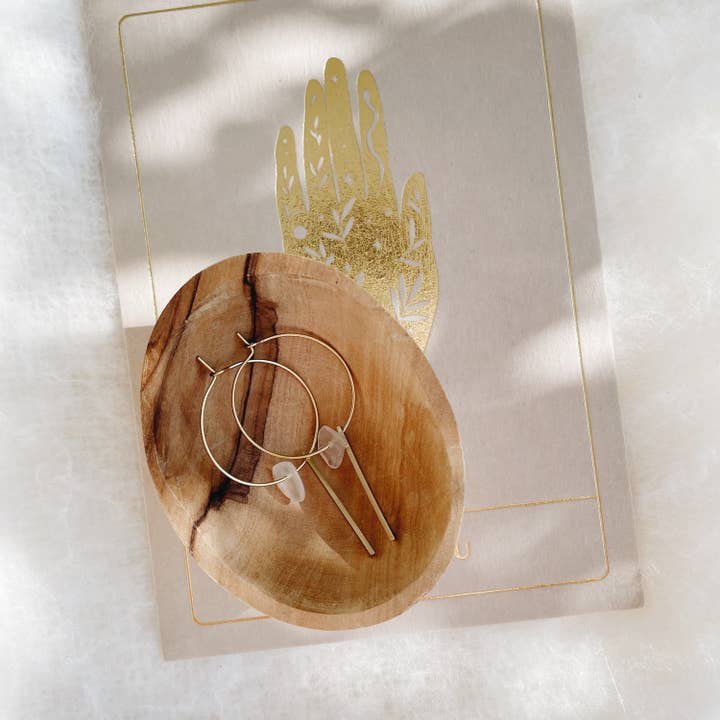 BRASSCAKE Jewelry - Wholesale Hoop Earrings - Moonstone and rod hoop earrings1